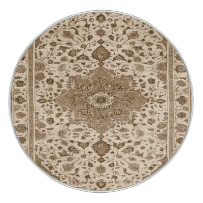 Machine Washable Tabriz Beige Area Rug