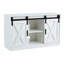 Meuble télé et rangement blanc en bois avec portes de grange coulissantes pour une utilisation polyvalente dans plusieurs pièces-241517584-241517587