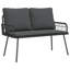 vidaXL Garden Bench with Cushion Steel Outdoor Seating Patio Modern Furniture-2066790993-2066790999