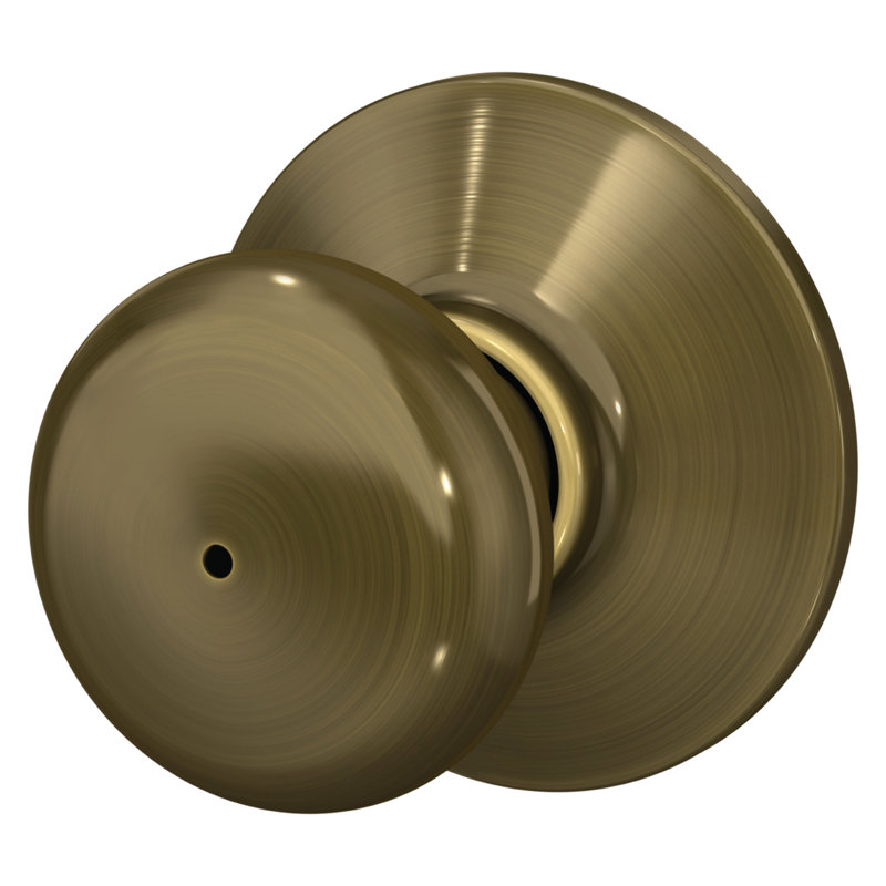 Plymouth Bed and Bath Knob, Antique Brass