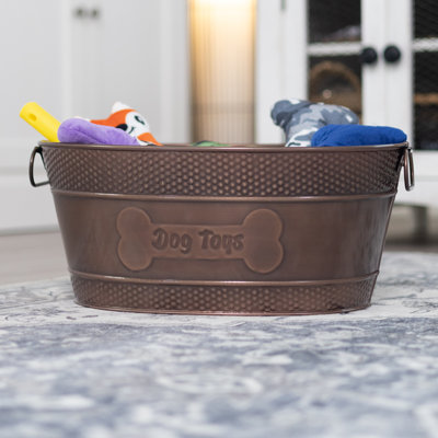 Jaw-resistant metal toy bin
