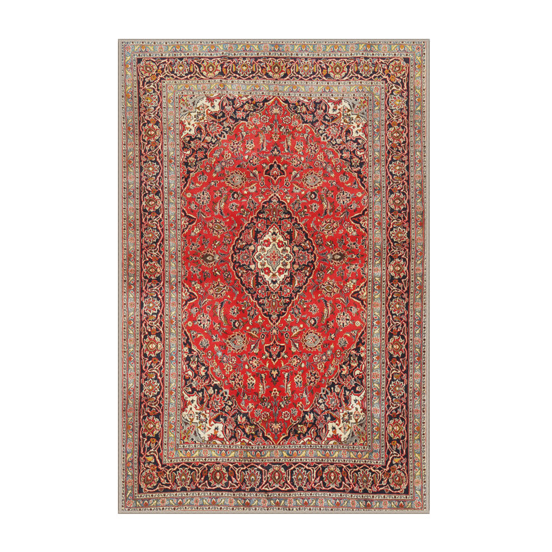 Tapis décoratif orangé oriental avleen, Rectangle 2 pi x 3 pi
