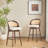 Nasra 26" Seat Height Rubberwood Counter Stools With Rattan Backrests-122002028-129682434