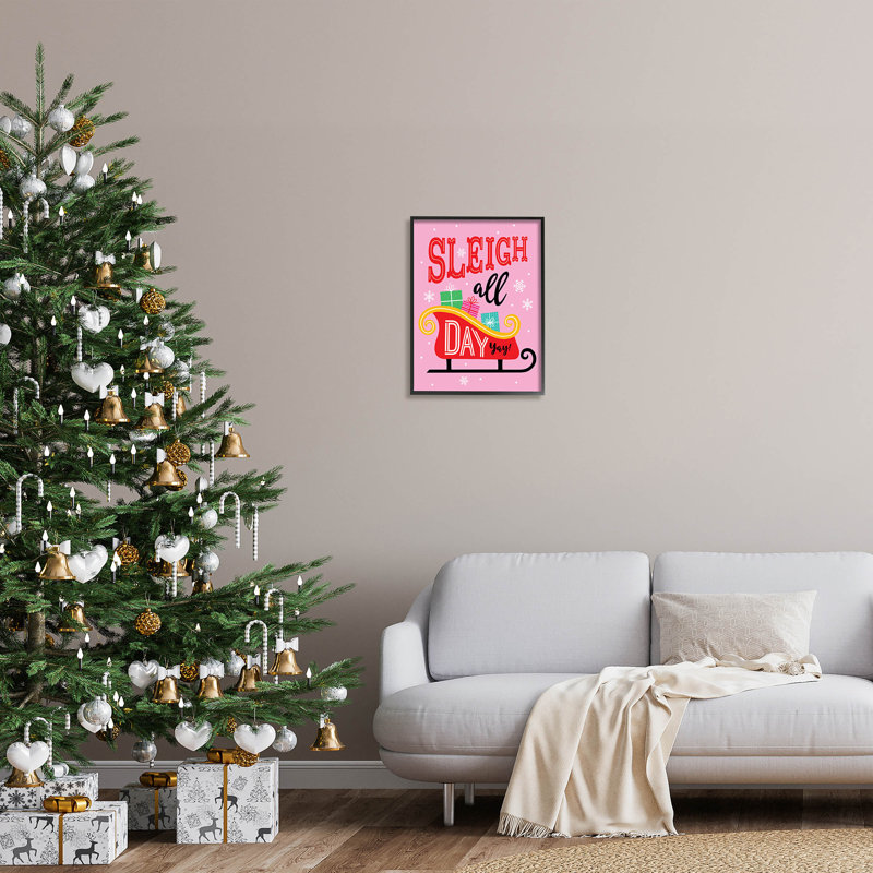 Traîneau toute la journée «Bold at-238», Giclée encadrée noir minuit, H 20 po x l 16 po x P 1,5 po