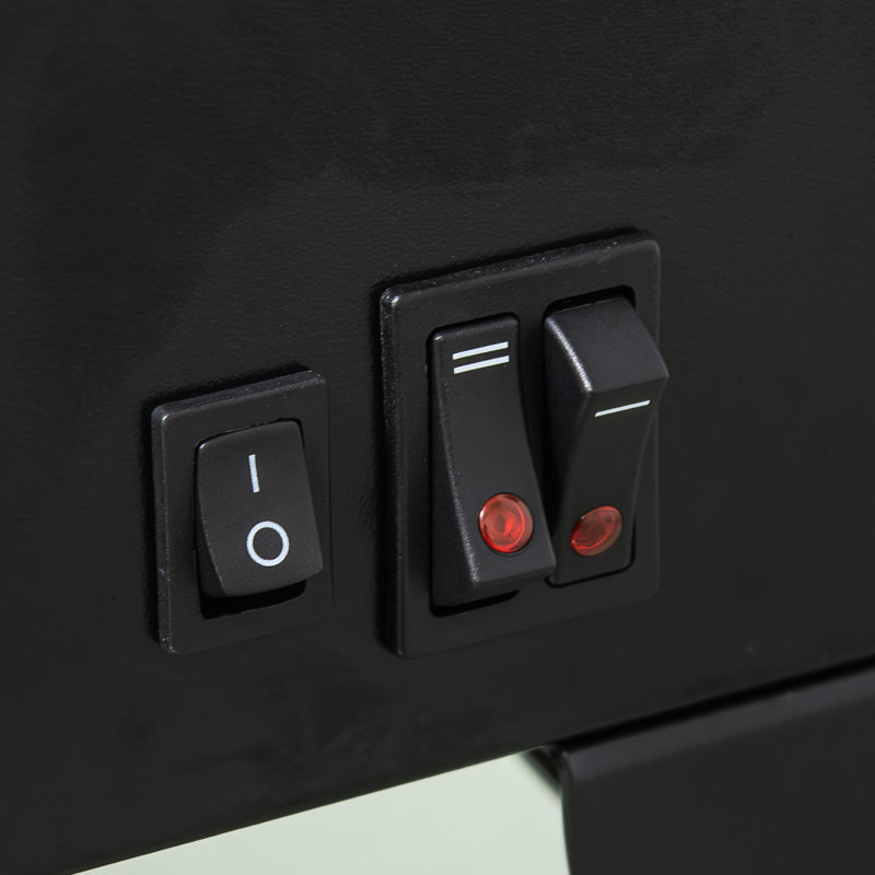 Foyer électrique autoportant de 18 pouces, noir, flamme 3D, certification UL, dispositif de haute sécurité, chaleur 1400W / 700W, 5000, 50000 heures de fonctionnement, sortie d'air par le bas, pied amovible, boutons simples