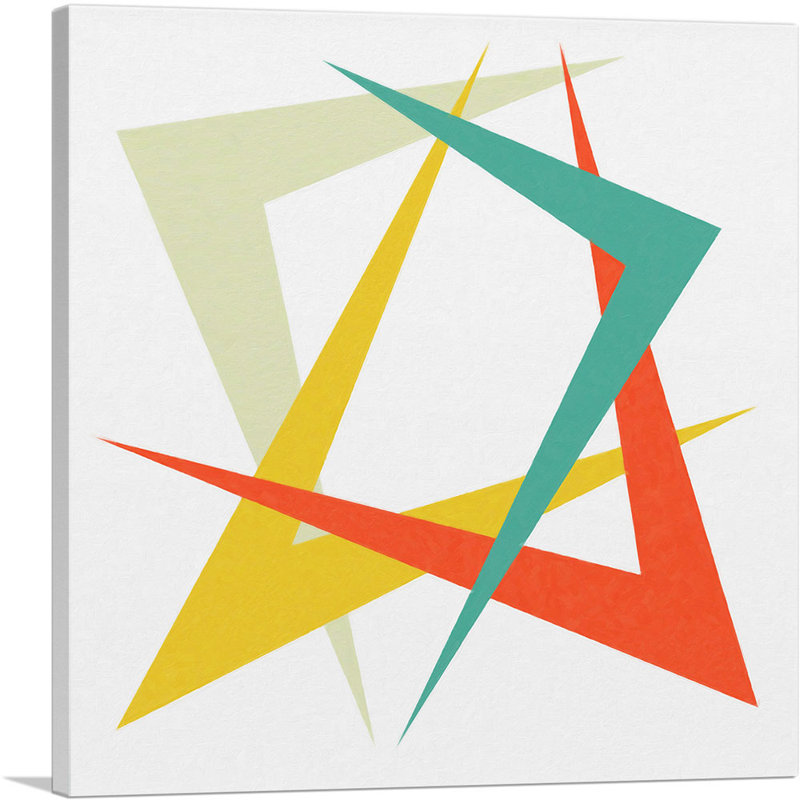 «Mid-Century Modern Pointed Boomerangs», reproduction d'art sur toile tendue, H 26 po x l 26 po x P 1,5 po