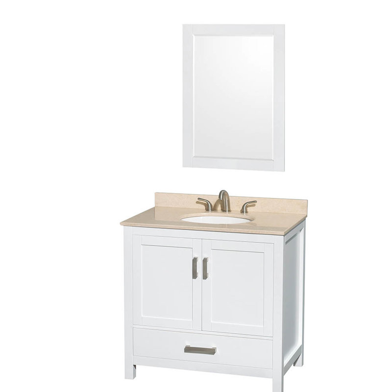 Sheffield 36" Single Bathroom Vanity Base Only, Light Green