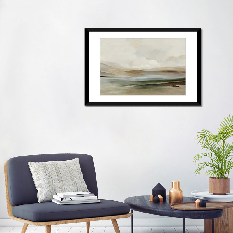 Échos de la solitude - reproduction d'art murale - papier d'art encadré, Noir, H 24 po x l 32 po