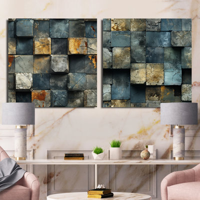 Consuello - Abstract Shapes Square Collage Set Of 2