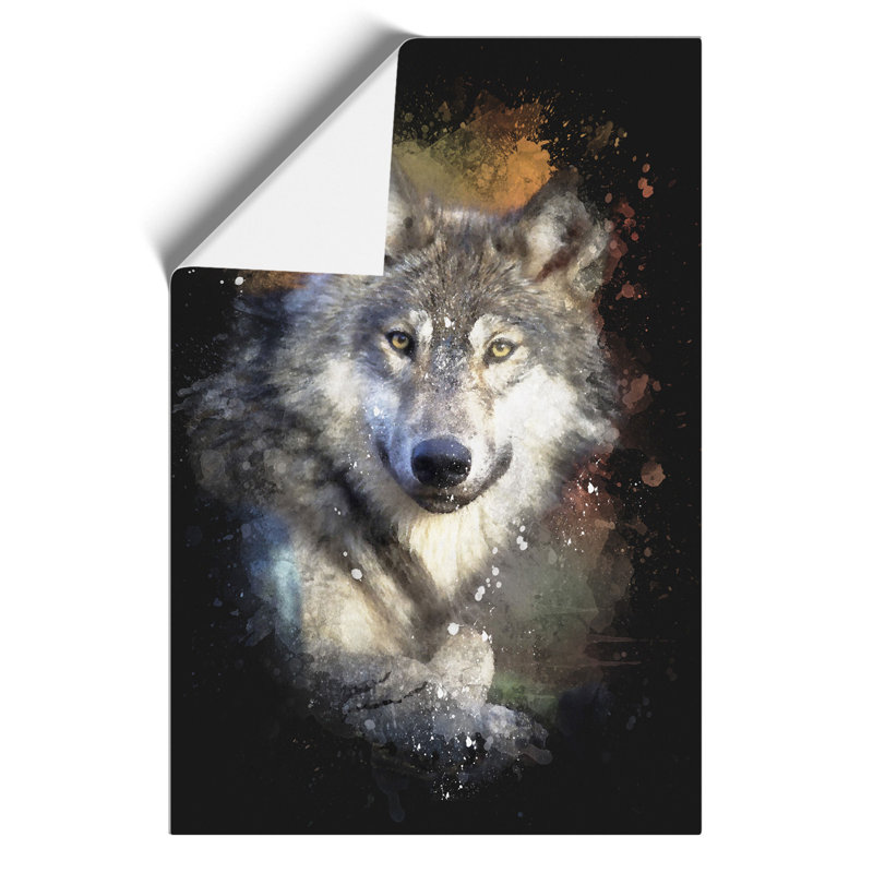Wolf Paint Splash - Frameless Print, 59cm H x 42cm W x 0.1cm D