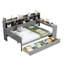 Lit de jour double en bois gris avec tiroirs de rangement et bureau d'étude-976191898