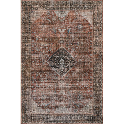  Orielle Medallion Traditional Washable Area Rug