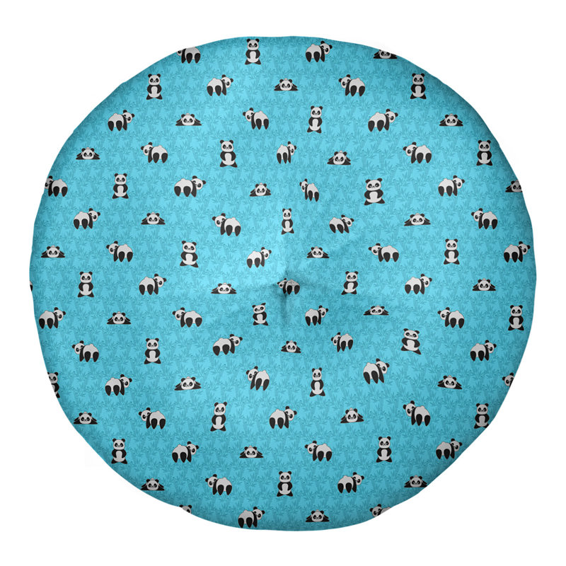 Coussin de plancher panda Katelyn  Elizabeth, 26 po x 26 po, Bleu