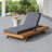 Acacia Wood Lounge Chaise Set With 4-Inch 3-Fold Water-Resistant Lounge Cushions, Space Available On One Side-22069226-22069224