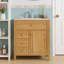 Meuble-lavabo de 30 po avec lavabo, porte et tiroirs à fermeture en douceur, rangement escamotable, ton de bois
