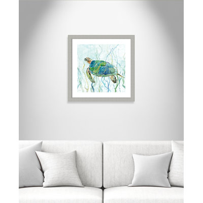 Avynlee «Sea Turtle Swim II», reproduction de peinture à l'aquarelle encadrée