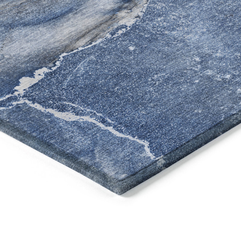 Bhola Washable Abstract Indoor / Outdoor Rug, Rectangle 10' x 14'