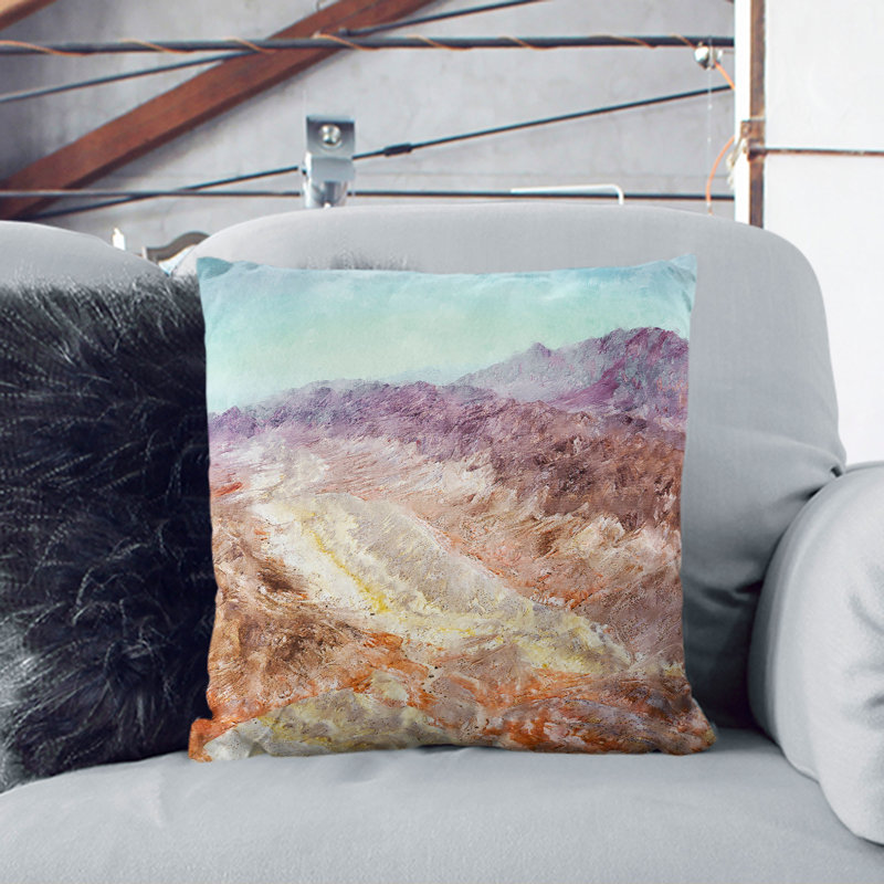 Nevada Desert Square Throw Cushion, 55cm H x 55cm W x 20cm D, White