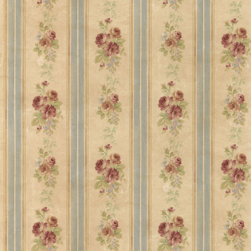 Alexys 10m x 53cm Matte Wallpaper Roll, Beige/Blue