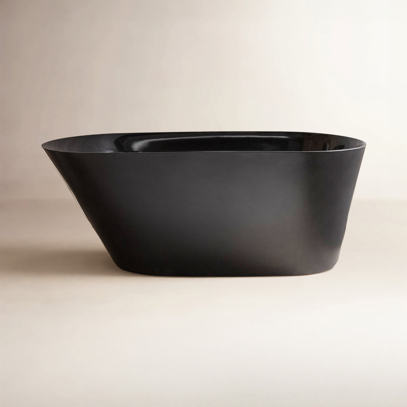 Brazn 66" Freestanding Soaking Acrylic Bathtub, Black