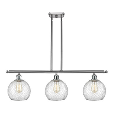 Luminaire suspendu linéaire pour îlot de cuisine 3 lumières campagne poulet Ellenburg