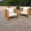Chaises longues de patio modernes, ensemble 2 pièces pour patio en bois d'acacia