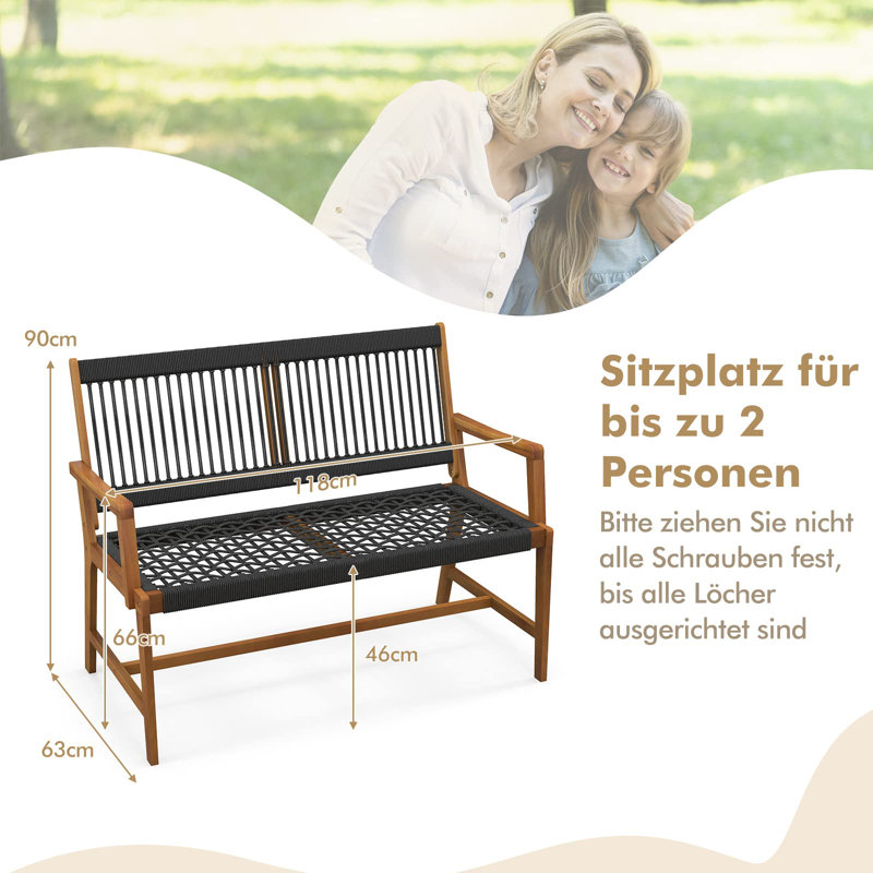 Karyen Solid Wood Acacia Outdoor Bench