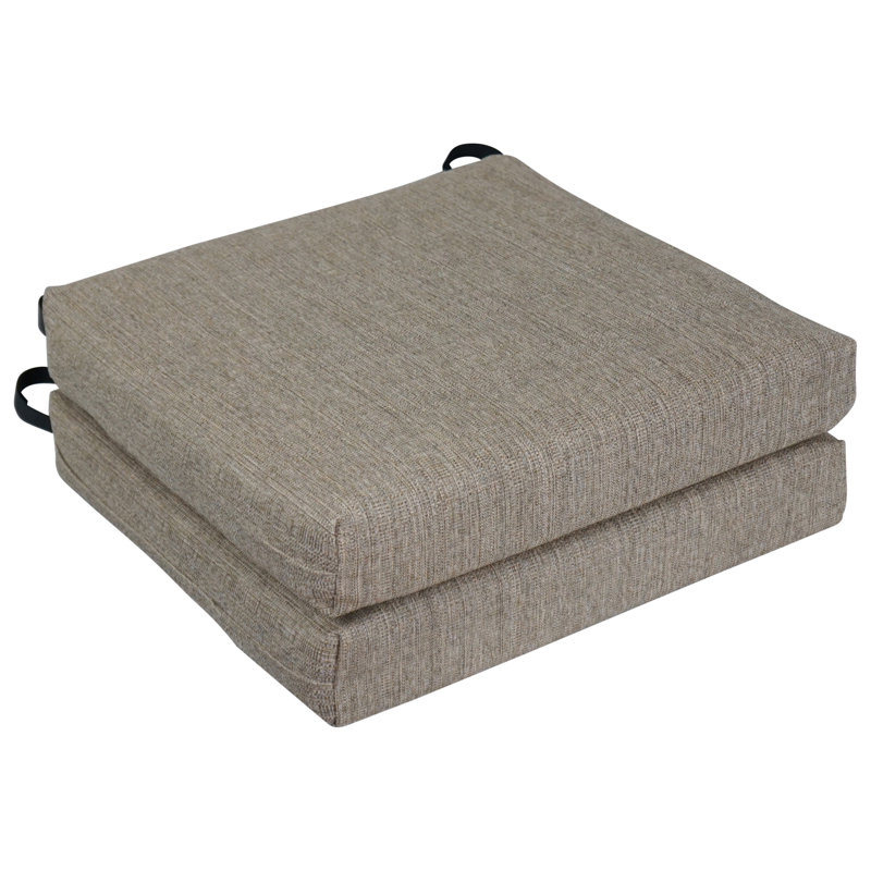 20-Inch By 19-Inch Woven Olefin Outdoor Chair Cushions (Set Of 2), Seravo Brown