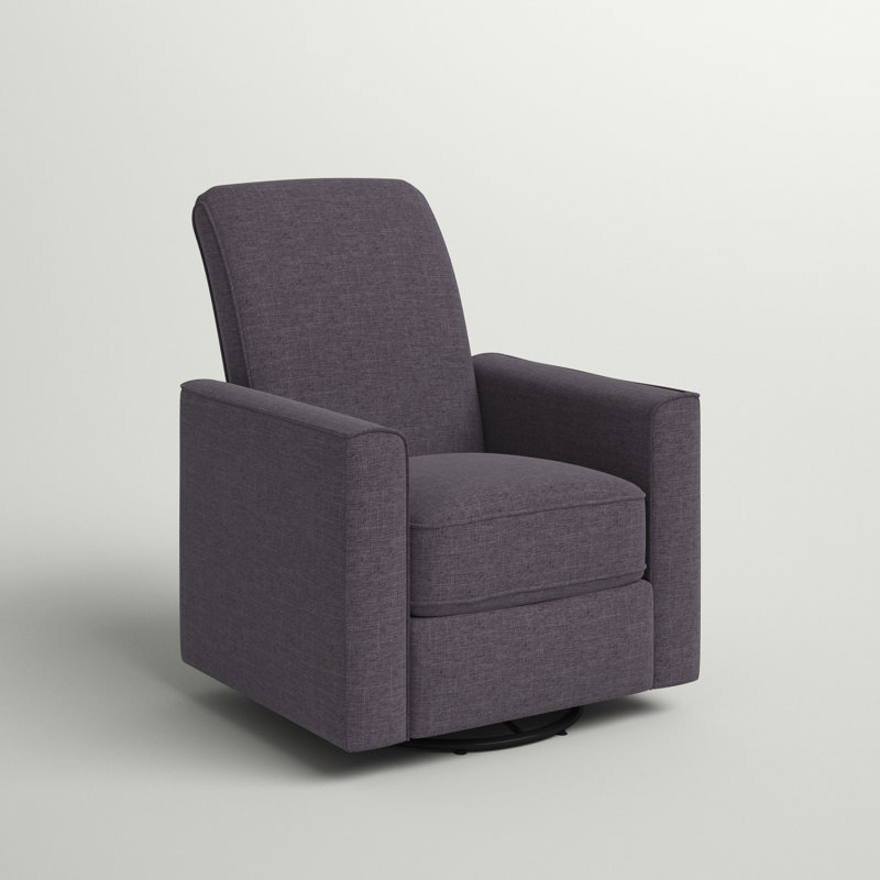Abbey Swivel Reclining Glider Rocking Chair, Gray Polyester
