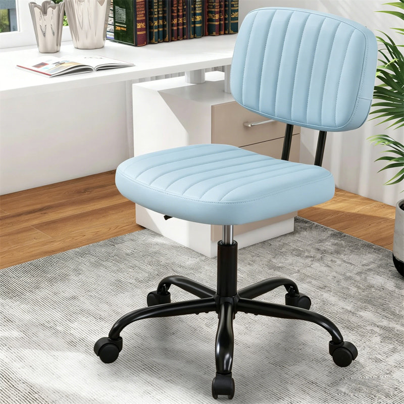 Chaise de bureau ergonomique pivotante à 360 ° Maebrie avec hauteur réglable pour la maison et le bureau, Bleu