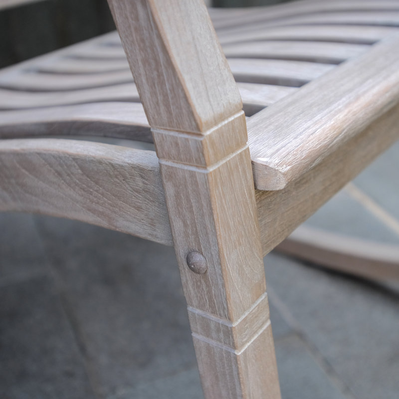 Adina Teak Outdoor Rocking Chair, Gris patiné