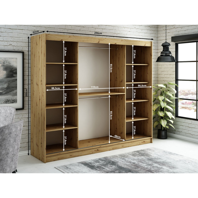 Weil 3 Door Manufactured Wood Wardrobe