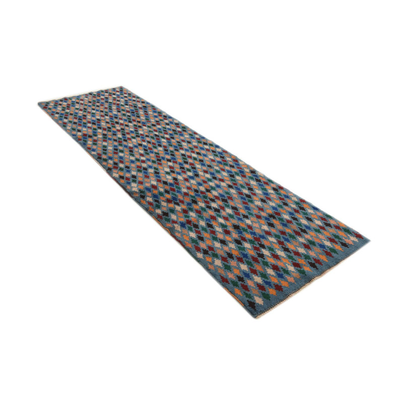 Tapis de couloir bleu clair Oliveri