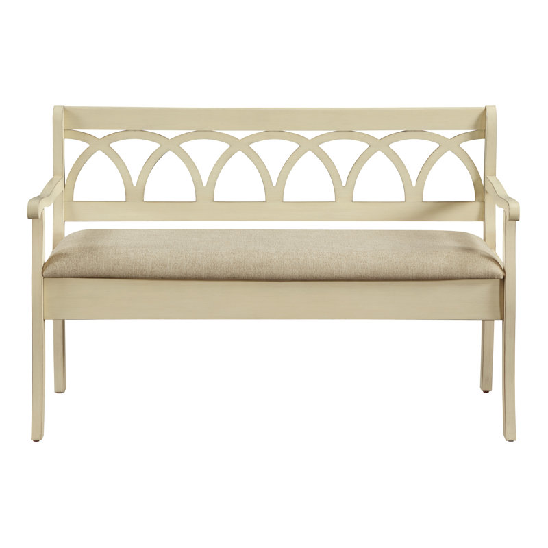 Ogburn Polyester Blend Upholstered Storage Bench, Antique White
