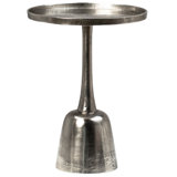 Golbez 25" Tall Aluminum Sidetable, Antique Brass