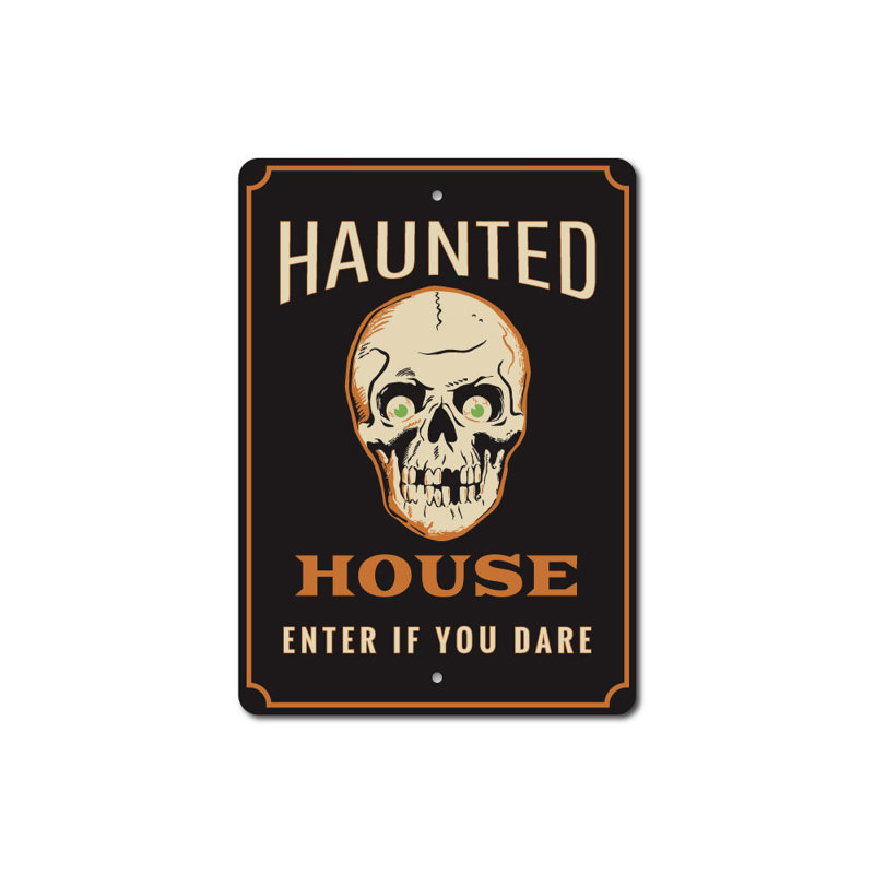 Panneau en aluminium Haunted House, H 14 po x l 10 po x P 0,04 po