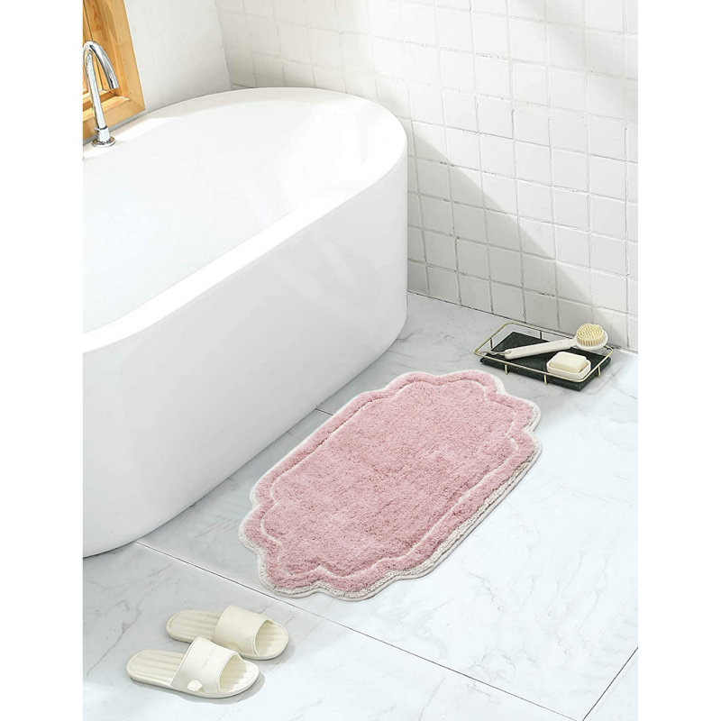 Tapis pour salle de bain Dobrinka, Rose, 17 po x 24 po (rectangulaire)