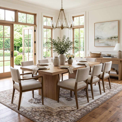 Val Traditional Medallion Slate Beige / Sand / Mink / Brown Area Rug