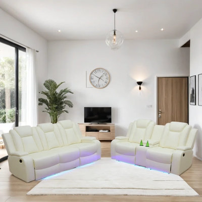 Jaylianiz 2 - Piece Breathable Leather Power Reclining Living Room Set with LED Lighting by Ivy Bronx