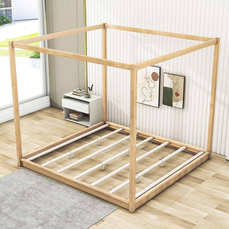 Plainville King Canopy Bed, Natural
