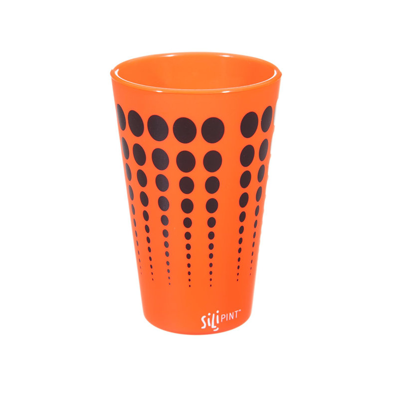 Verre à boisson plastique/acrylique 16 oz. Cayden, Orange / noir