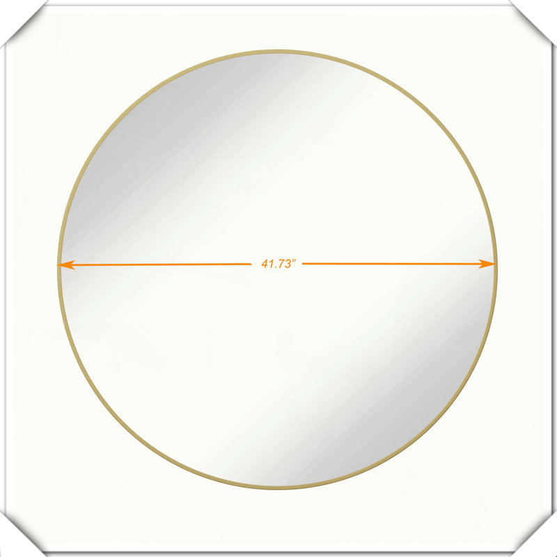 Miroir de décoration murale en métal, H 38,19 po x l 38,19 po, Doré, Bois massif et bois manufacturé