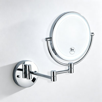 Miroir de maquillage lumineux 8 po à fixation murale double face, grossissement 1 / 3x