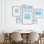 Ensemble de 4 cadres photo 11 x 14, plateau de table en bois massif et cadres muraux en plexiglas, avec passe-partout pour photos 5 x 7 et 8 x 10