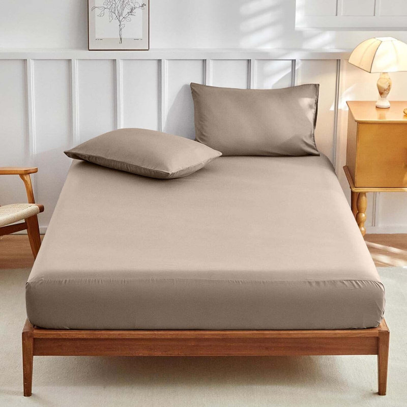 Luxurious 4-Piece Microfiber Duvet Complete Cover Set, Single Duvet Cover Set + 2 Additional Pieces, Beige