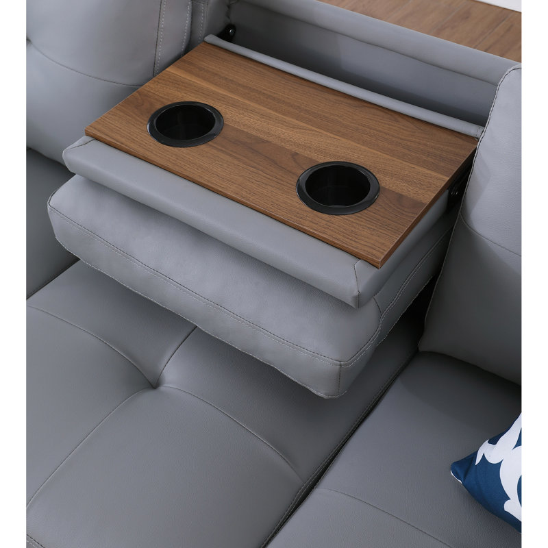 2 canapés modulaires en similicuir, conception en forme de L orientée vers la gauche, couleur grise, sièges mi-moelleux, 3 sièges, 98 po de largeur, 71 po de profondeur, 33 po de hauteur, 169 lb, coussins de dossier amovibles, canapé modulaire à accoudoirs arrondis,