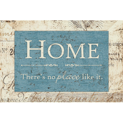 Old French Wood Home Blue - Wrapped Canvas Print