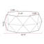 Table basse de 38 po à motif tridimensionnel en relief de style rétro américain-1072205331