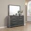 Miroir de commode Joho, 38 x 50, bois gris bicolore, grains naturels