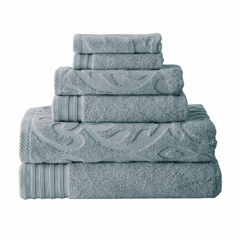 Ensemble de 6 serviettes en coton égyptien, Bleu gris